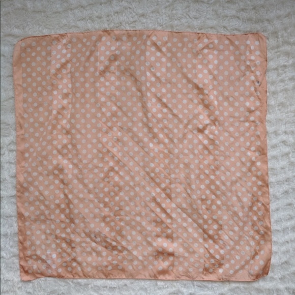 VTG 60s Italian pink & white Polka Dot scarf - Picture 2 of 8